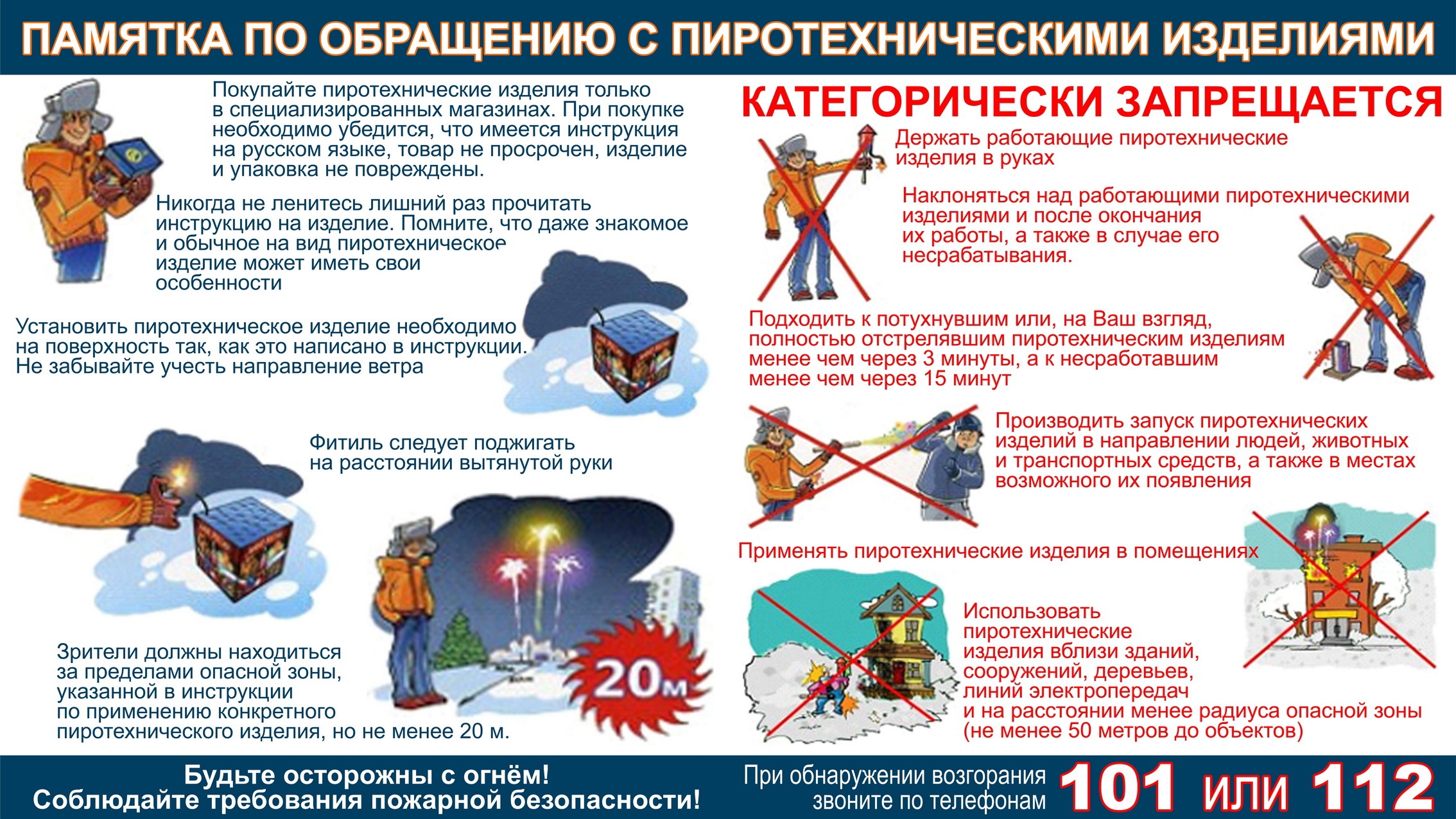 Правила безопасности при использовании пиротехники взрослыми..